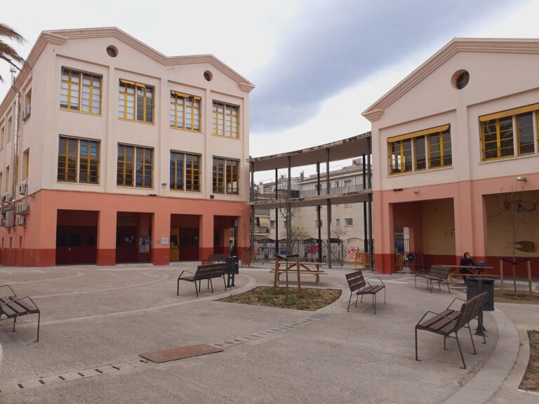 Fem florir el pati de l'IMET