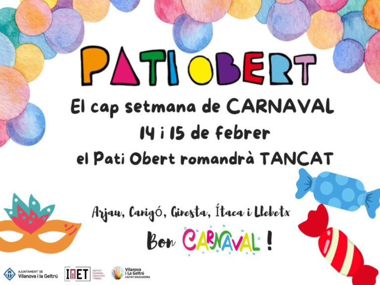 Pati Obert 14 i 15 febrer TANCAT - Escola Canigó
