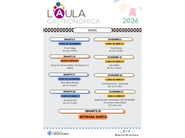 programacio de l aula gastronomica marc 2026