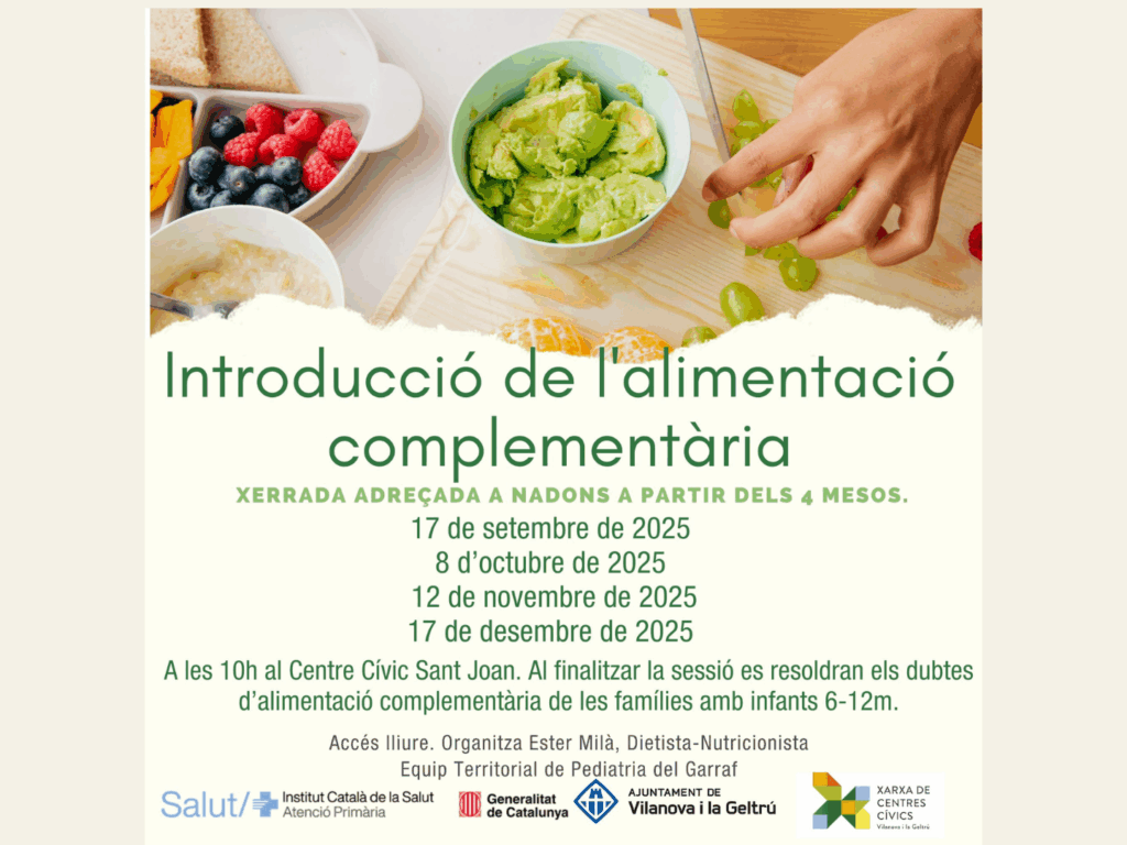Xerrada \"introducció a l'alimentació complementària per a nadons a partir de 4 mesos\"
